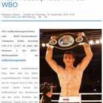 Kosovo born boxer Haxhi (Robin) Krasniqi, Nr. 1 in the WBO version